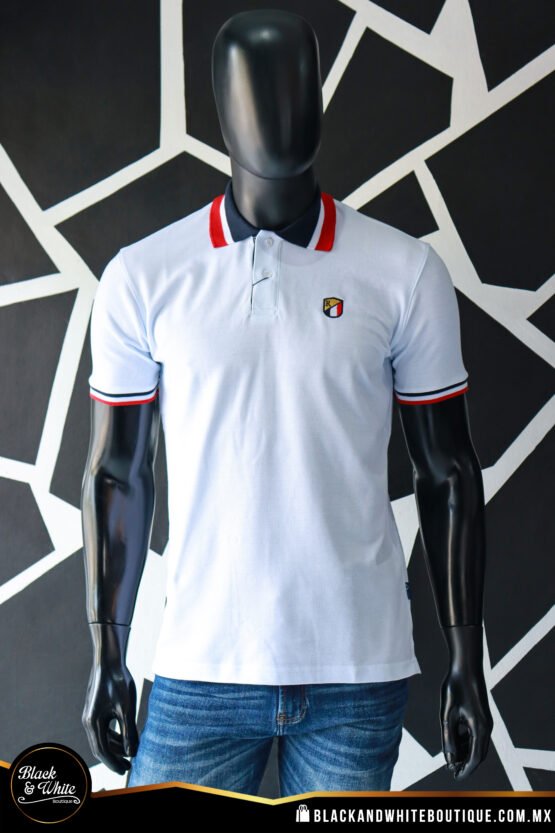 Polo blanca con rojo y marino - Image 3