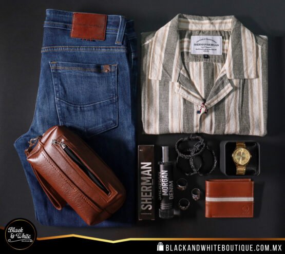 Camisa rayas verde con beige - Image 2