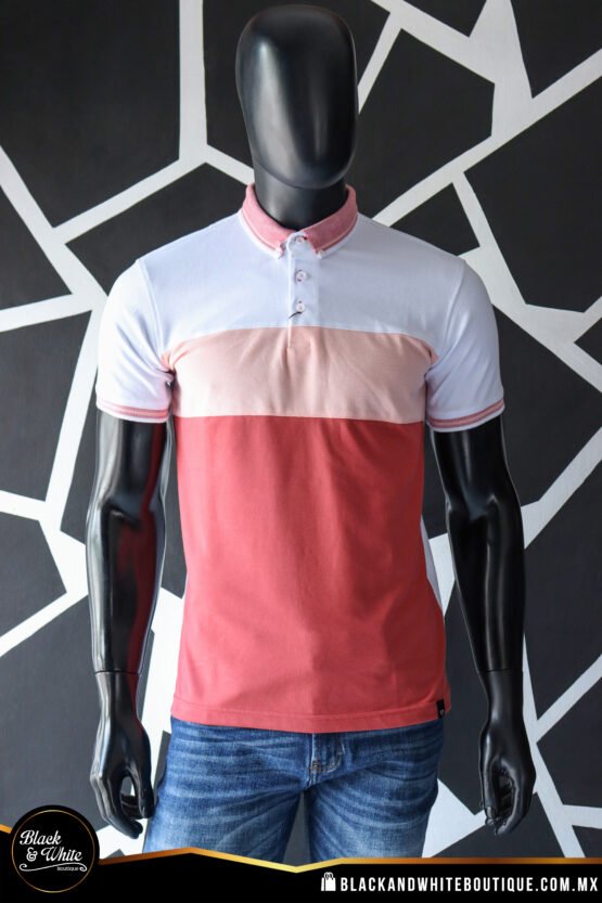 Polo rosa con blanco