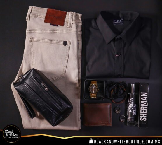 Camisa negra lisa formal - Image 2