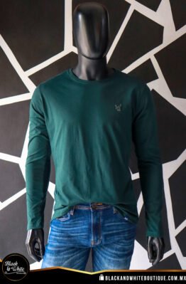 Playera verde esmeralda manga larga
