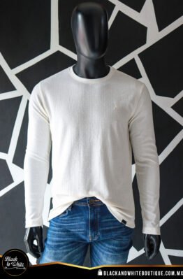 Playera marfil manga larga