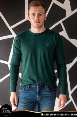 Playera verde esmeralda manga larga