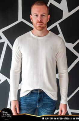 Playera marfil manga larga